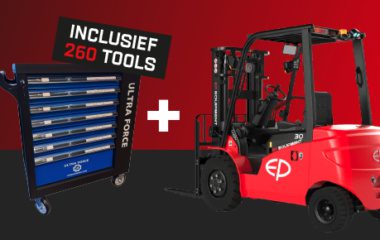 Gratis gereedschapswagen bij aankoop van een heftruck