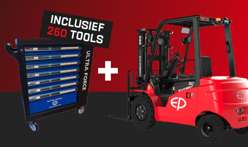 Gratis gereedschapswagen bij aankoop van een heftruck