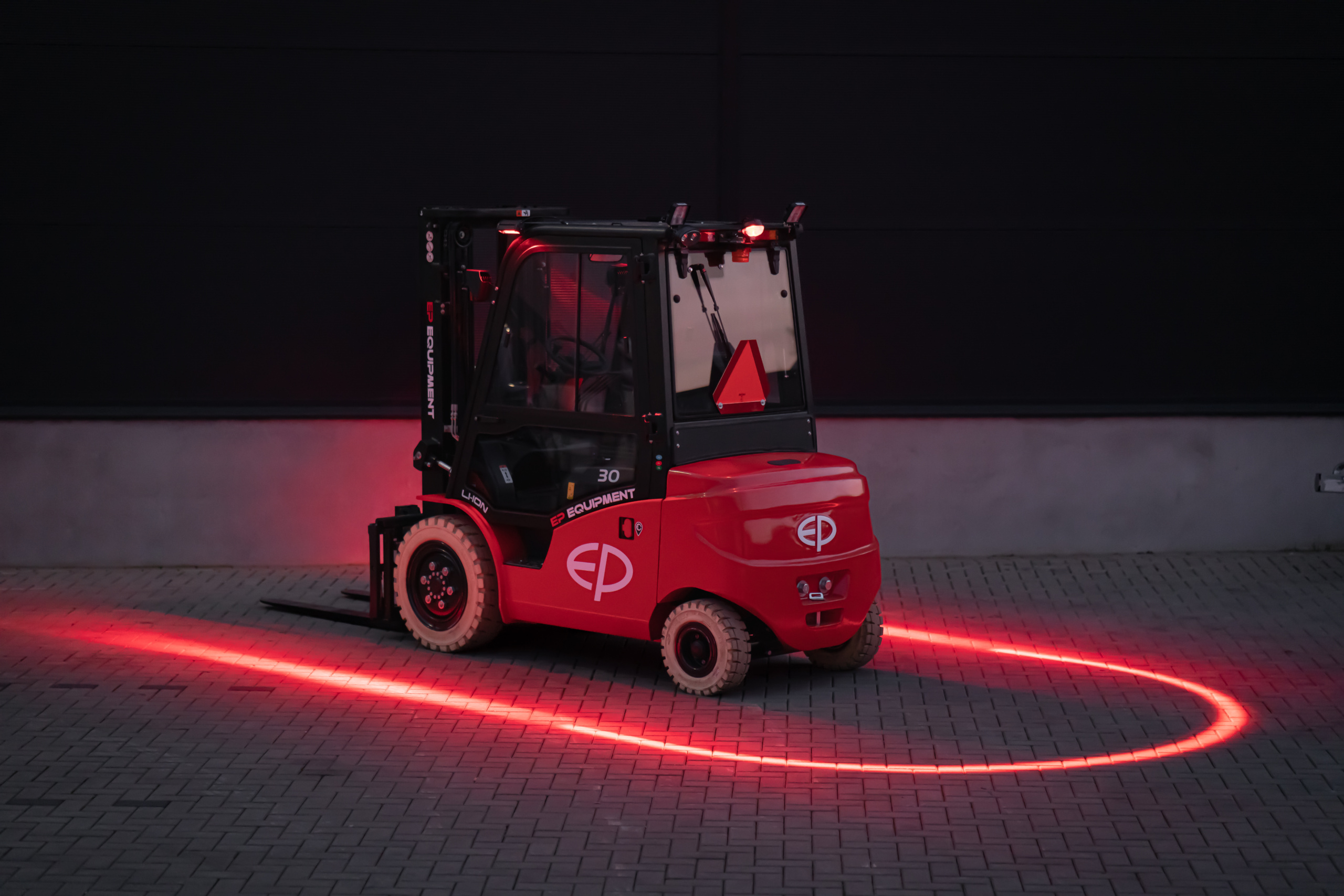 Rode veiligheidsverlichting heftruck