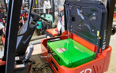 Lithium-ion accu zitje open